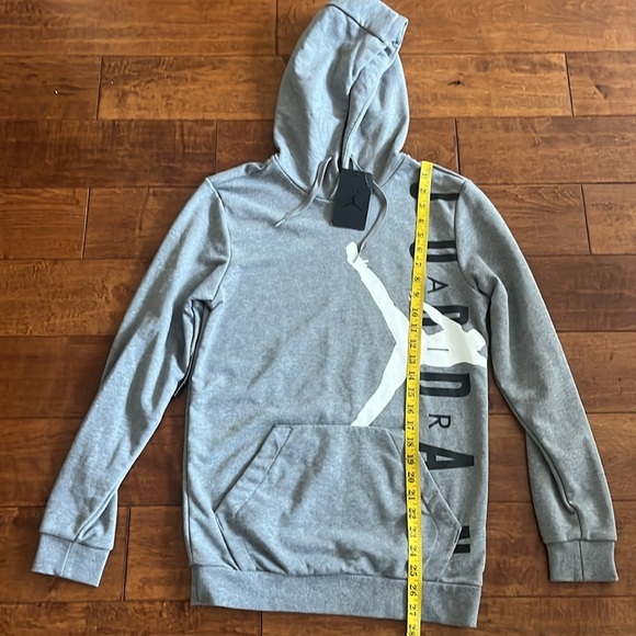 NWT Jordan Air Men's Gray Big Logo Long Sleeve Fleece Hoodies Size XS - Picture 5 of 10